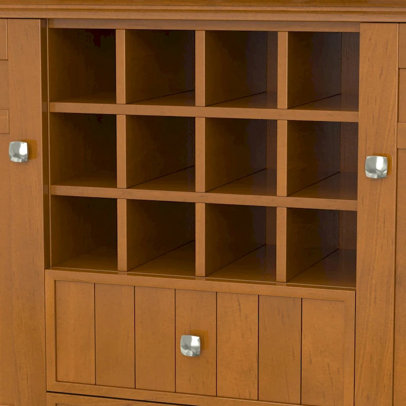 WYNDENHALL Freemont SOLID WOOD 54 inch Wide Transitional Sideboard Buffet and Wine Rack - 54 W x 17 D x 36 H