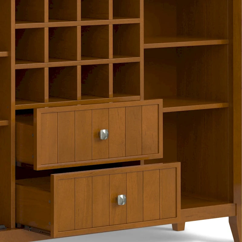 WYNDENHALL Freemont SOLID WOOD 54 inch Wide Transitional Sideboard Buffet and Wine Rack - 54 W x 17 D x 36 H