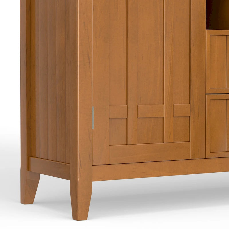 WYNDENHALL Freemont SOLID WOOD 54 inch Wide Transitional Sideboard Buffet and Wine Rack - 54 W x 17 D x 36 H