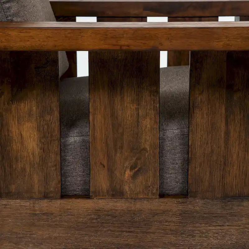 Jimo Rustic Oak and Linen Fabric 3-Piece Sofa Set by Furniture of America