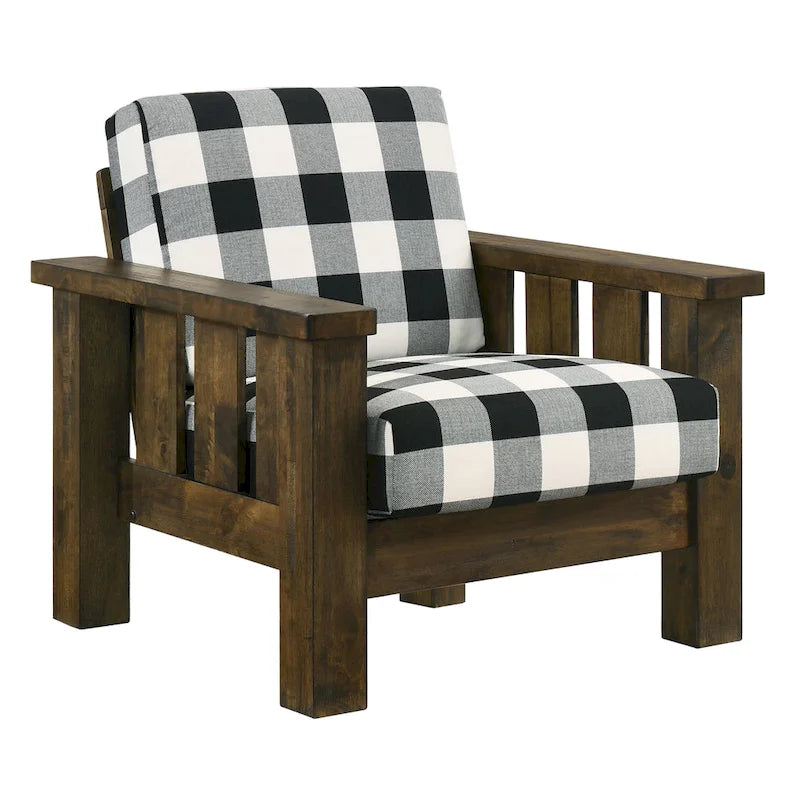 Jimo Rustic Oak and Linen Fabric 3-Piece Sofa Set by Furniture of America