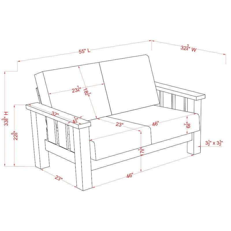 Jimo Rustic Oak and Linen Fabric 3-Piece Sofa Set by Furniture of America