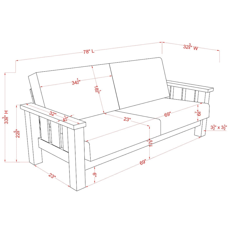 Jimo Rustic Oak and Linen Fabric 3-Piece Sofa Set by Furniture of America