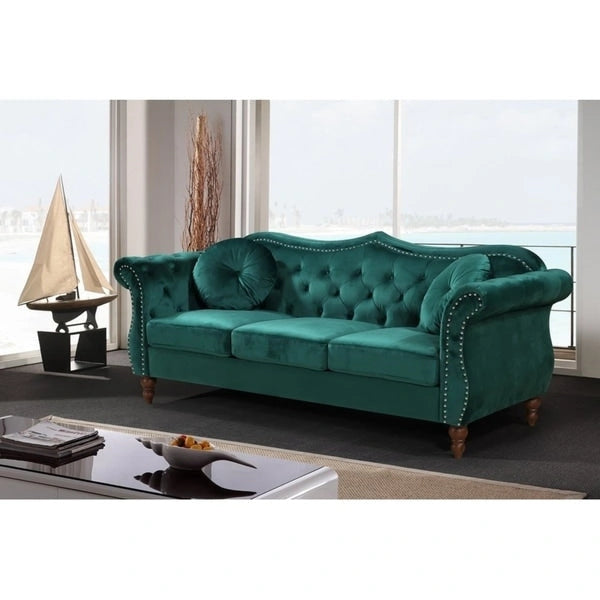 Gracewood Hollow Mantel Nailhead Chesterfield Upholstered 2-piece Living Room Set