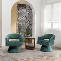 SEYNAR Modren Velvet 360 Degree Swivel Accent Arm Barrel Chair Set of 2 for Living Room