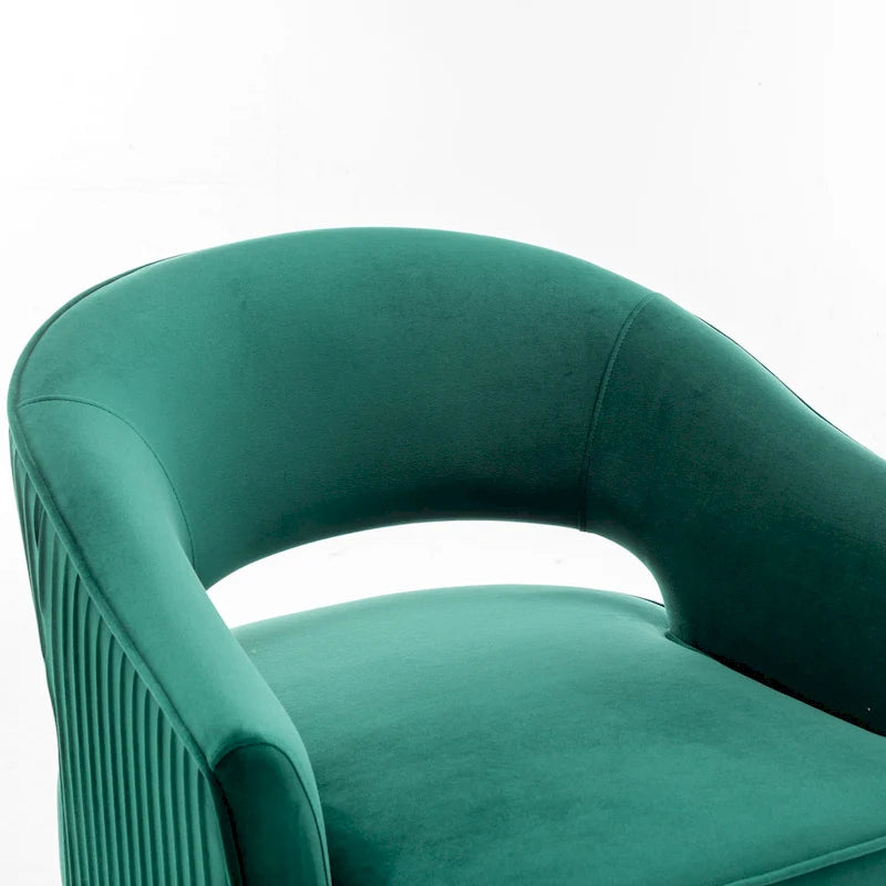 SEYNAR Modren Velvet 360 Degree Swivel Accent Arm Barrel Chair Set of 2 for Living Room