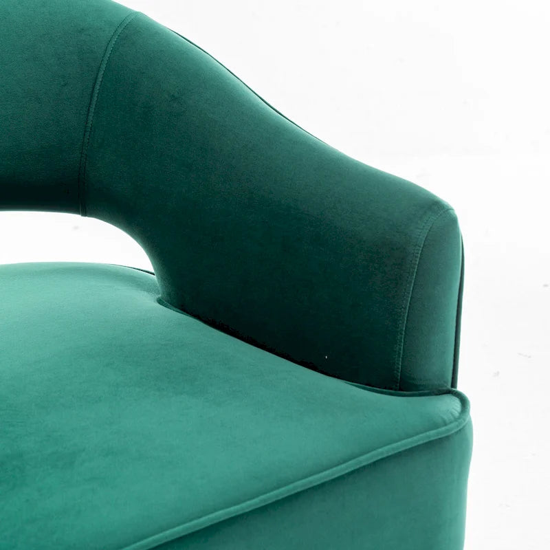 SEYNAR Modren Velvet 360 Degree Swivel Accent Arm Barrel Chair Set of 2 for Living Room