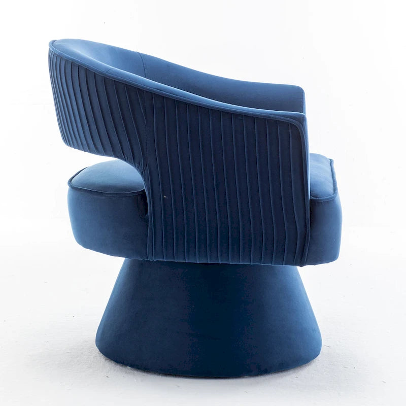 SEYNAR Modren Velvet 360 Degree Swivel Accent Arm Barrel Chair Set of 2 for Living Room