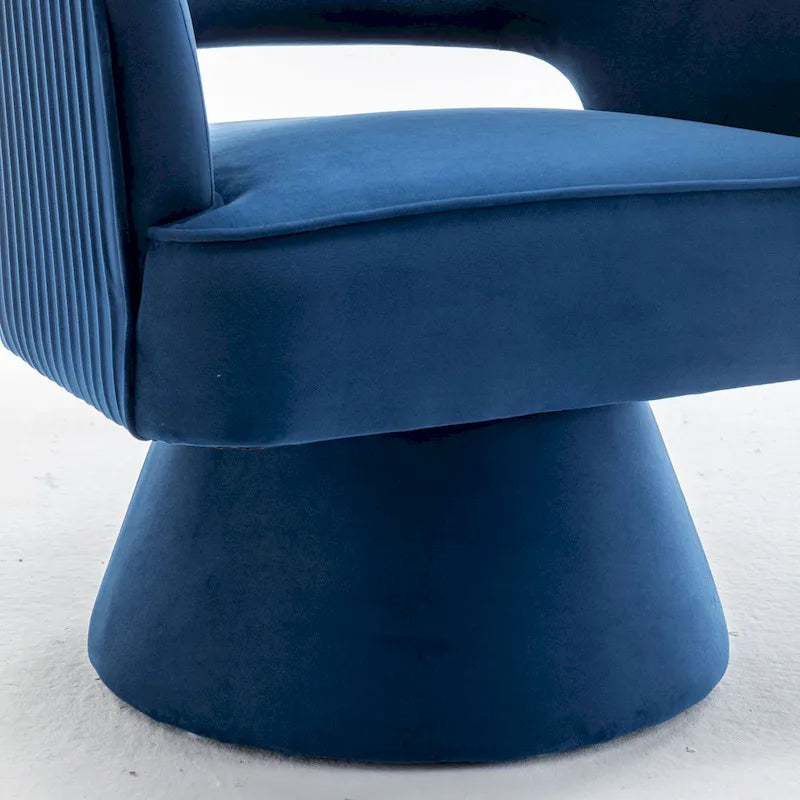 SEYNAR Modren Velvet 360 Degree Swivel Accent Arm Barrel Chair Set of 2 for Living Room