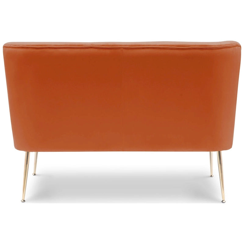 Divanetto Farrah rivestito in velluto poliestere, largo 117 cm - Senza braccioli/Schienale smerlato