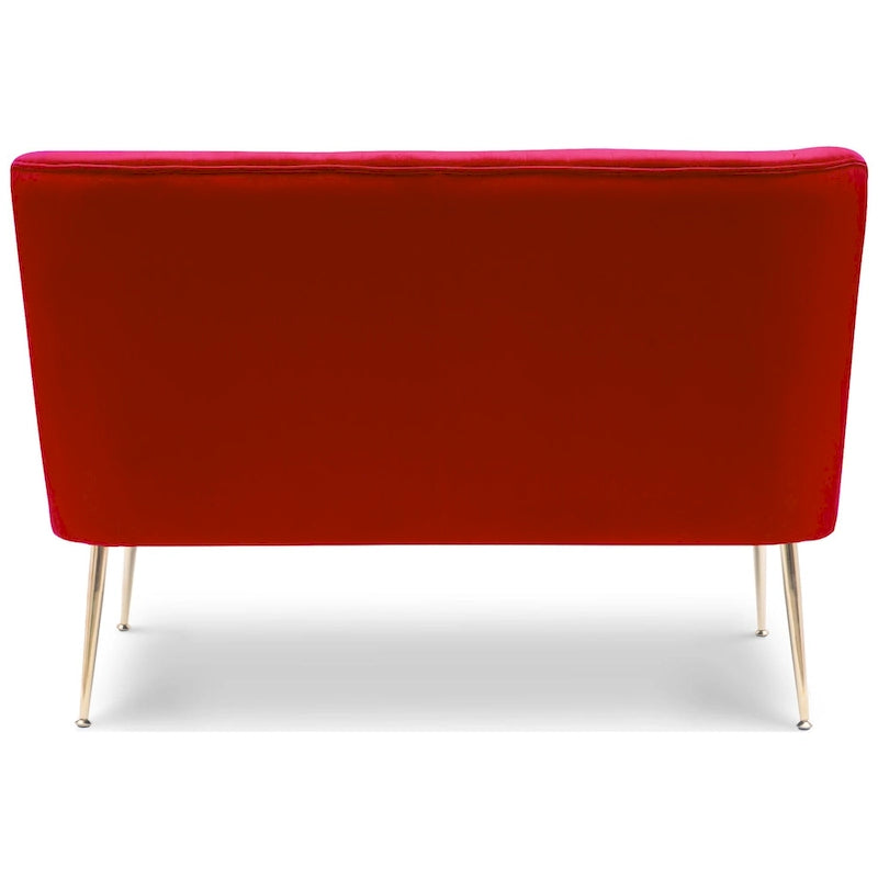 Divanetto Farrah rivestito in velluto poliestere, largo 117 cm - Senza braccioli/Schienale smerlato
