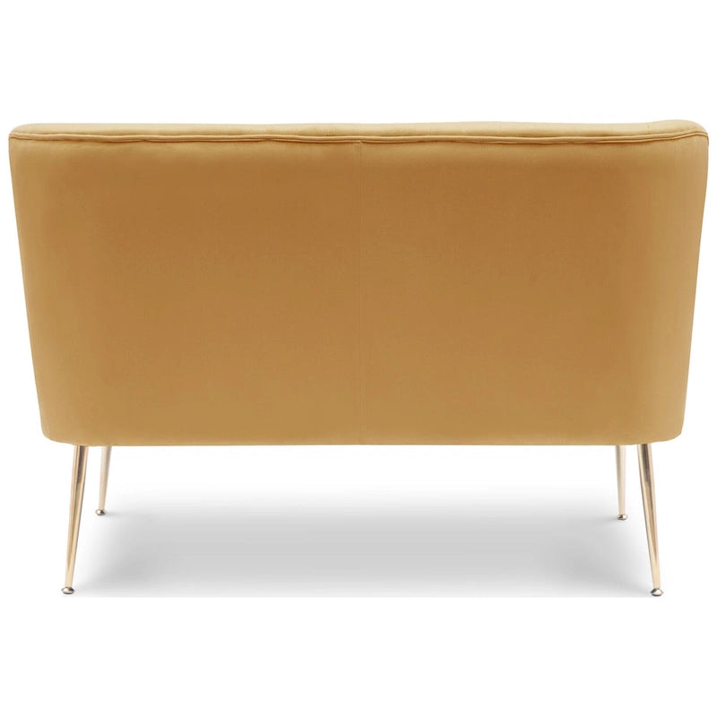 Divanetto Farrah rivestito in velluto poliestere, largo 117 cm - Senza braccioli/Schienale smerlato