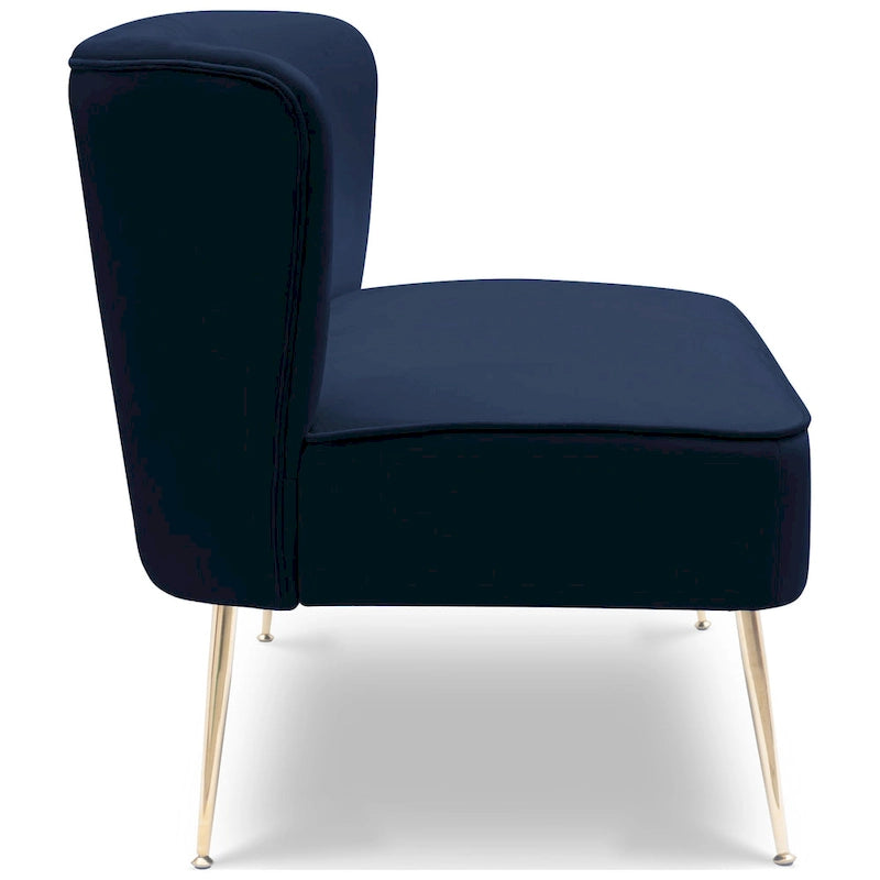 Divanetto Farrah rivestito in velluto poliestere, largo 117 cm - Senza braccioli/Schienale smerlato