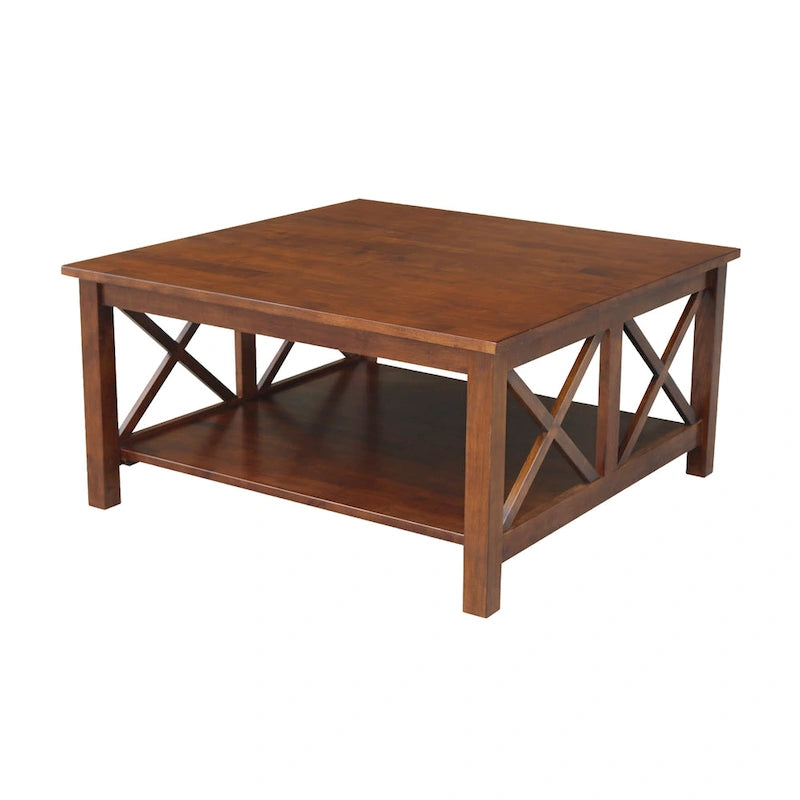 International Concepts Hampton Tavolino da Salotto Quadrato in Legno Massello - 91 x 91 cm