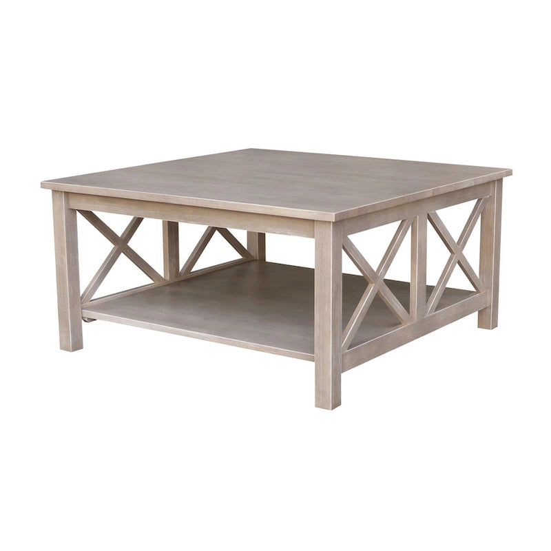 International Concepts Hampton Tavolino da Salotto Quadrato in Legno Massello - 91 x 91 cm