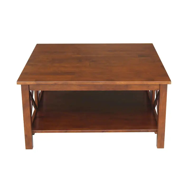 International Concepts Hampton Tavolino da Salotto Quadrato in Legno Massello - 91 x 91 cm