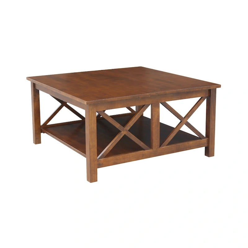 International Concepts Hampton Tavolino da Salotto Quadrato in Legno Massello - 91 x 91 cm