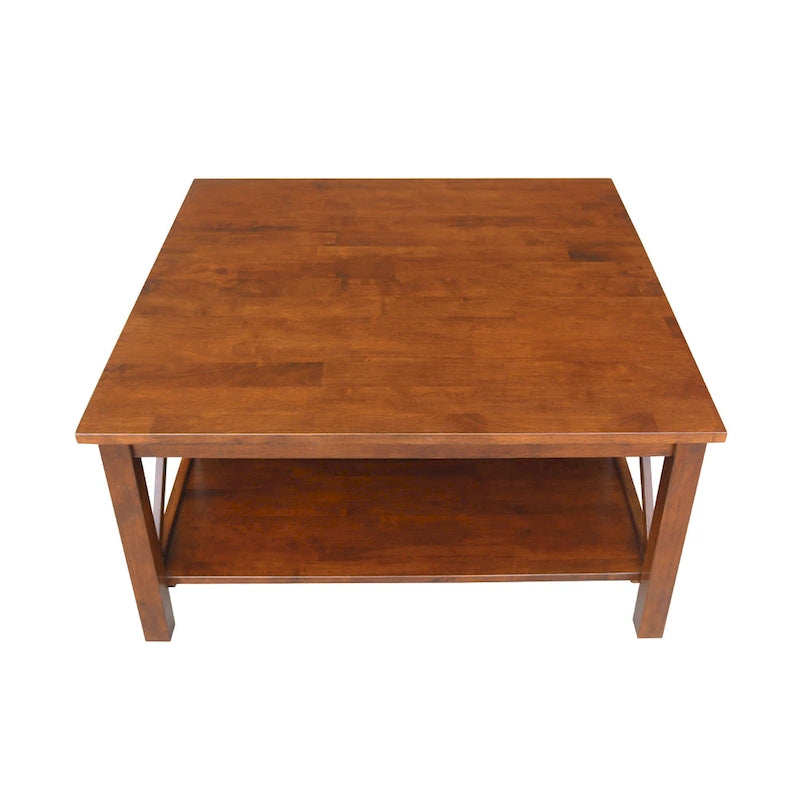 International Concepts Hampton Tavolino da Salotto Quadrato in Legno Massello - 91 x 91 cm