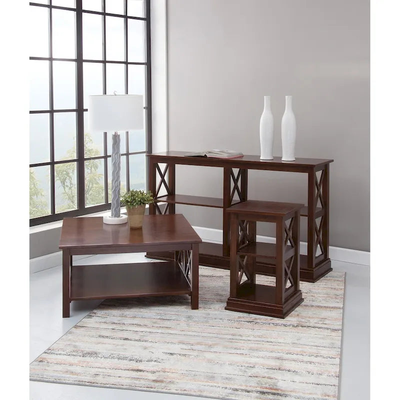International Concepts Hampton Tavolino da Salotto Quadrato in Legno Massello - 91 x 91 cm