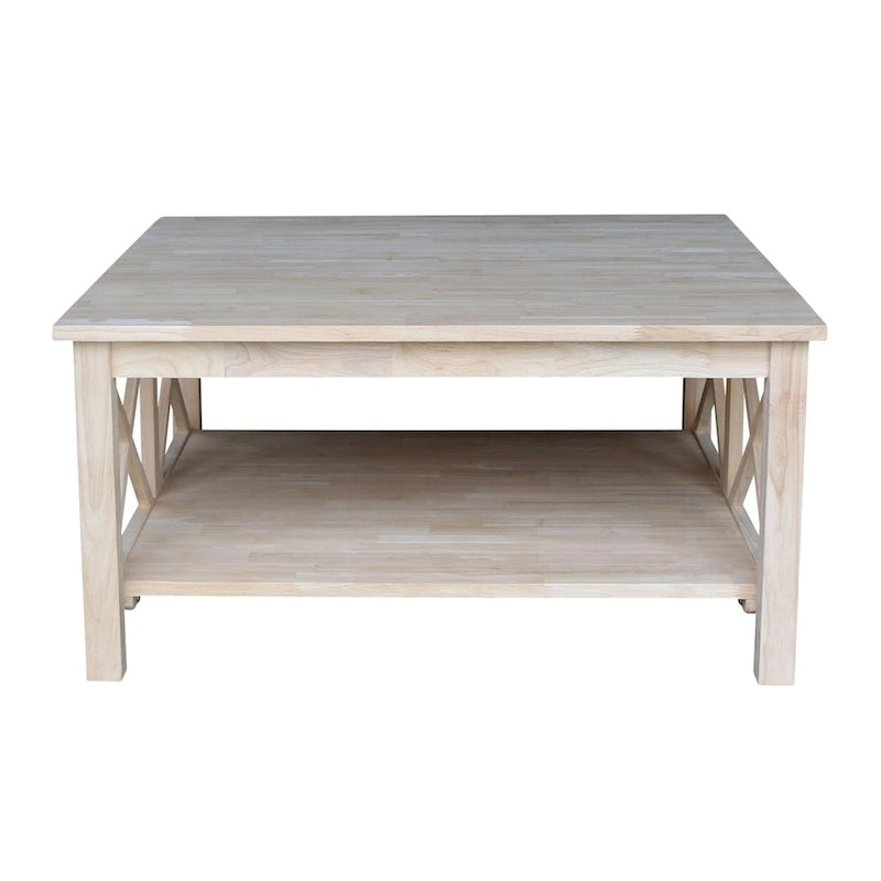 International Concepts Hampton Tavolino da Salotto Quadrato in Legno Massello - 91 x 91 cm