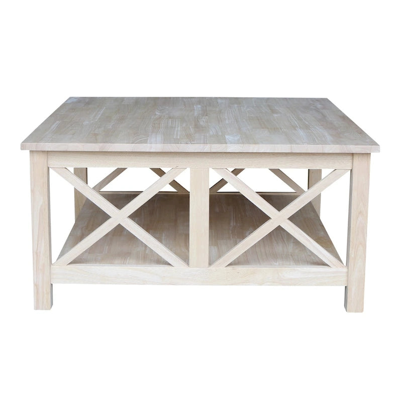 International Concepts Hampton Tavolino da Salotto Quadrato in Legno Massello - 91 x 91 cm