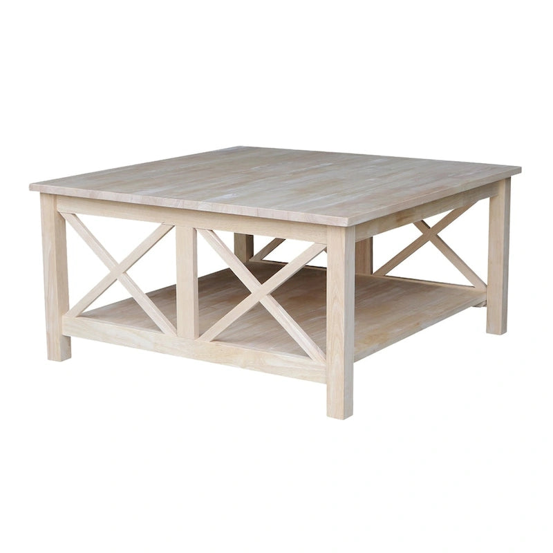International Concepts Hampton Tavolino da Salotto Quadrato in Legno Massello - 91 x 91 cm