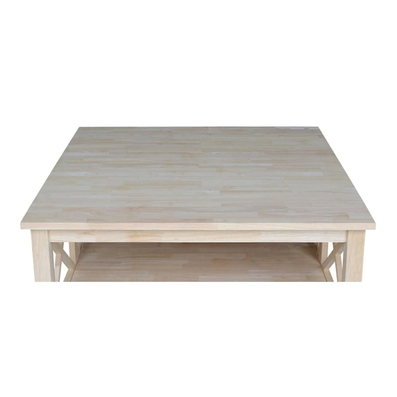 International Concepts Hampton Tavolino da Salotto Quadrato in Legno Massello - 91 x 91 cm