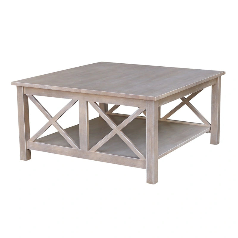 International Concepts Hampton Tavolino da Salotto Quadrato in Legno Massello - 91 x 91 cm