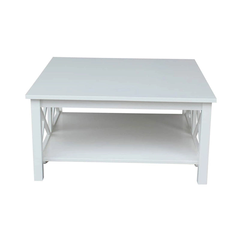 International Concepts Hampton Tavolino da Salotto Quadrato in Legno Massello - 91 x 91 cm