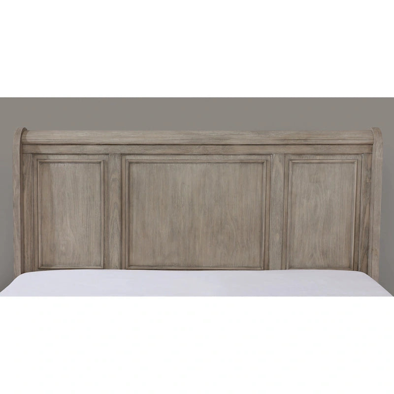 Nahkohe Transitional Grey Wood 3-Piece Storage Sleigh Bed, Nightstand and Dresser Set with USB by Carbon Loft