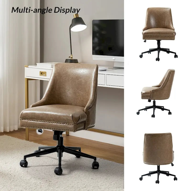 Sedia da ufficio moderna Sonia in similpelle con altezza regolabile di HULALA HOME