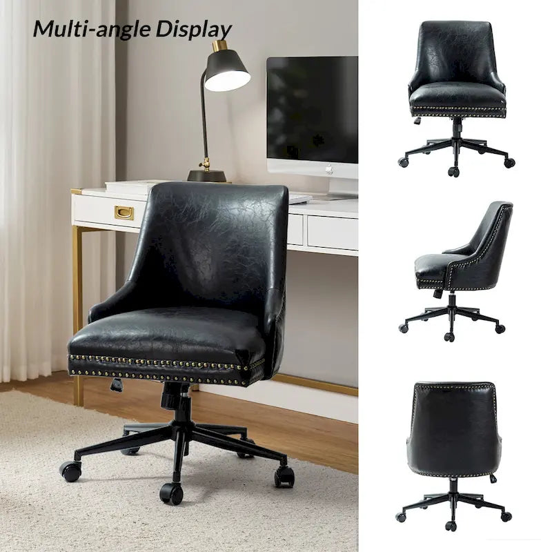 Sedia da ufficio moderna Sonia in similpelle con altezza regolabile di HULALA HOME