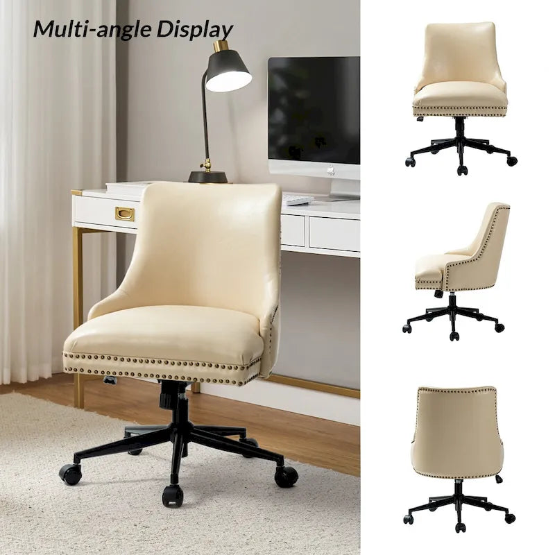 Sedia da ufficio moderna Sonia in similpelle con altezza regolabile di HULALA HOME