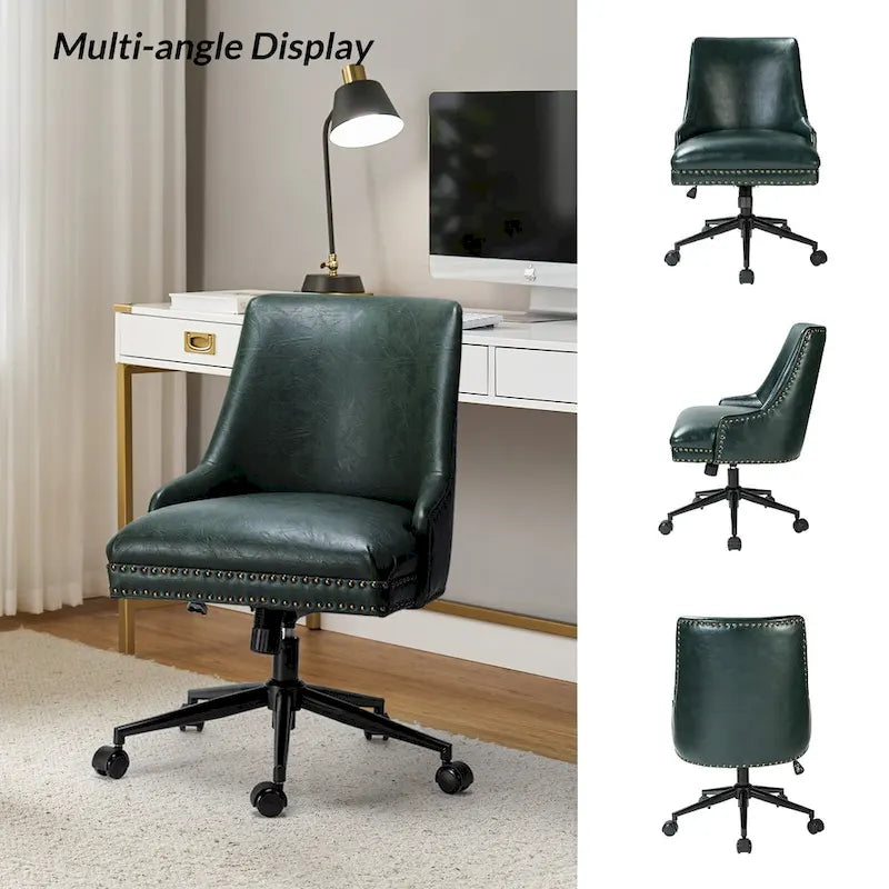 Sedia da ufficio moderna Sonia in similpelle con altezza regolabile di HULALA HOME