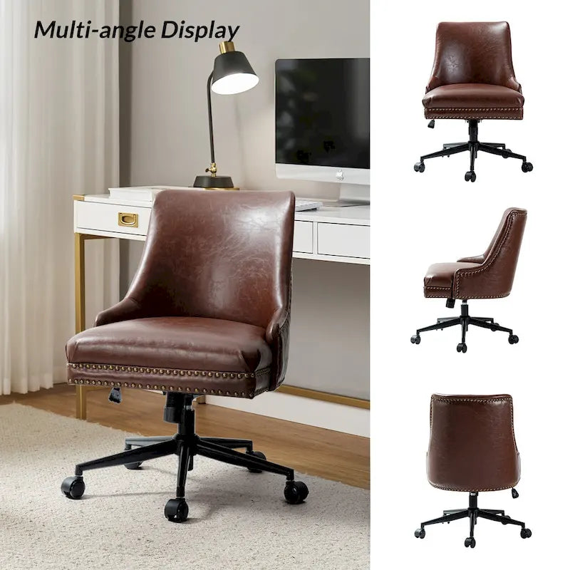 Sedia da ufficio moderna Sonia in similpelle con altezza regolabile di HULALA HOME