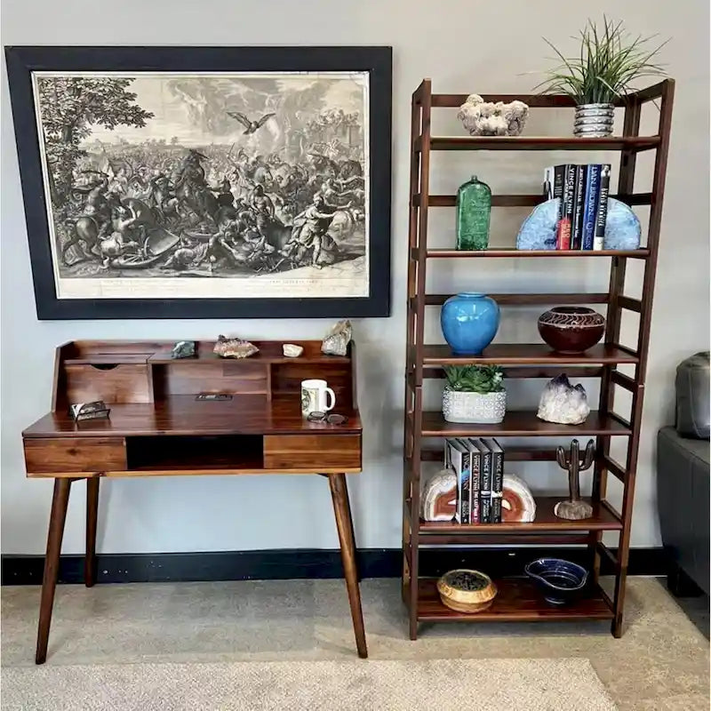 Solid Acacia Desk with Charging Station