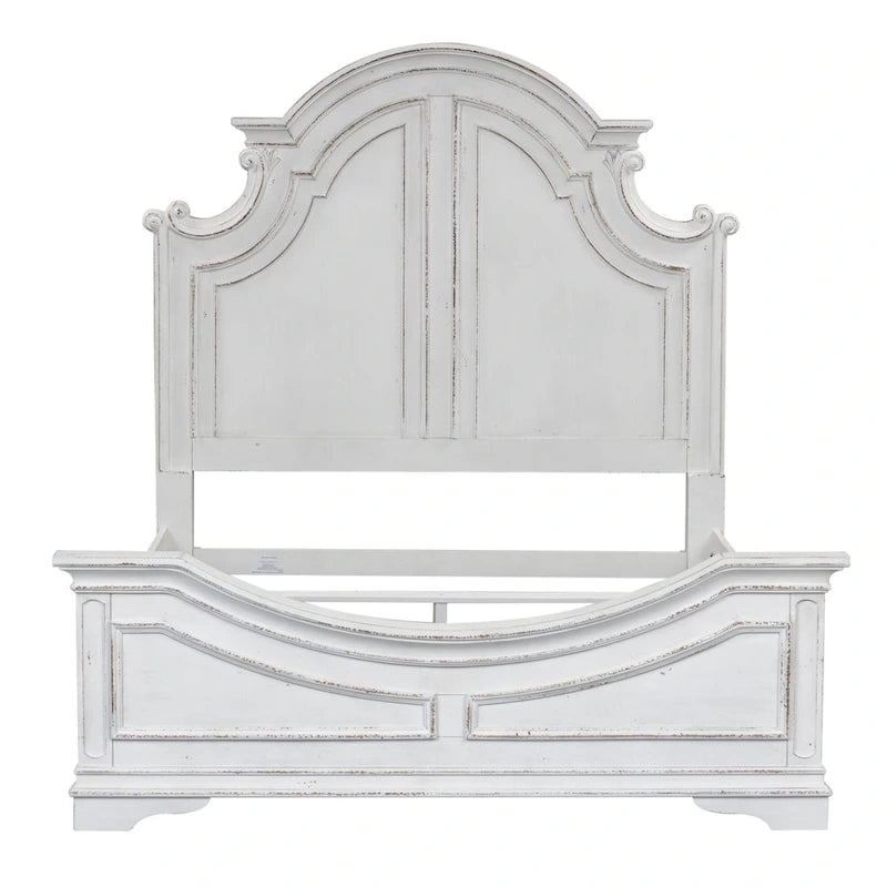 Letto con pannelli, cassettiera con specchio e comodino Magnolia Manor