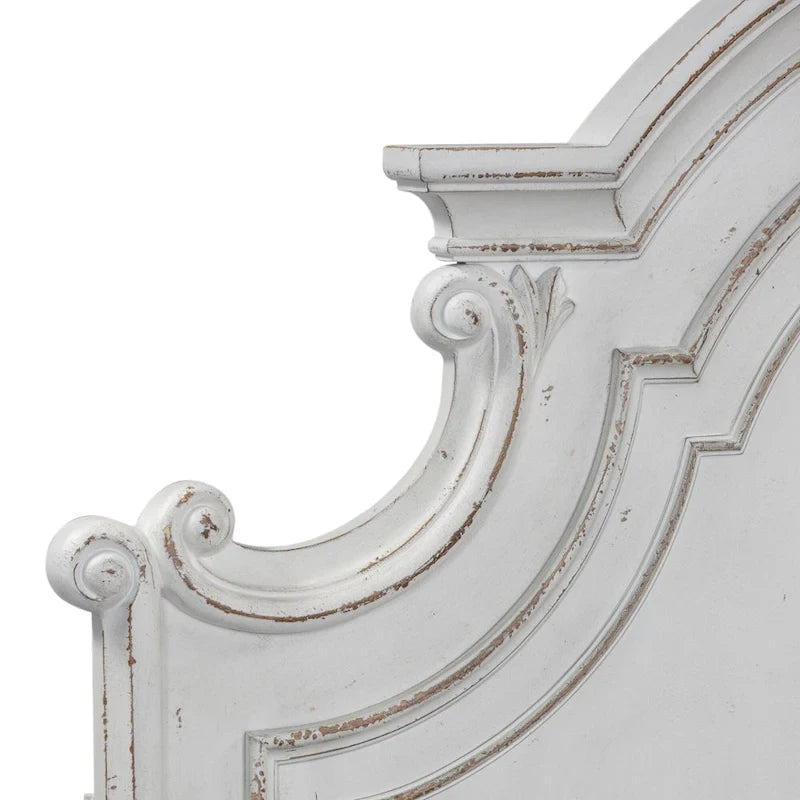 Letto con pannelli, cassettiera con specchio e comodino Magnolia Manor