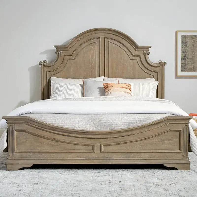 Letto con pannelli, cassettiera con specchio e comodino Magnolia Manor