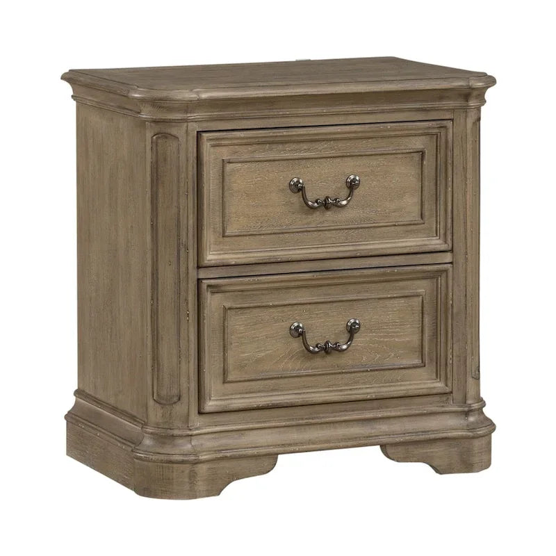 Letto con pannelli, cassettiera con specchio e comodino Magnolia Manor