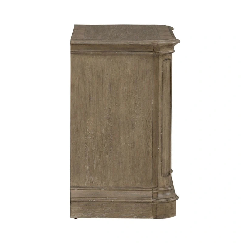 Letto con pannelli, cassettiera con specchio e comodino Magnolia Manor