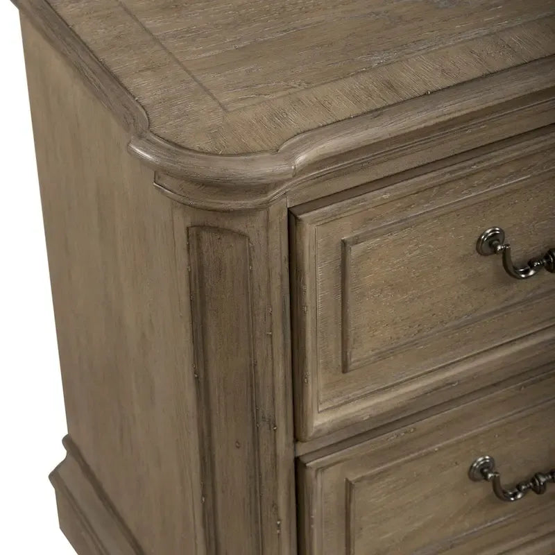 Letto con pannelli, cassettiera con specchio e comodino Magnolia Manor