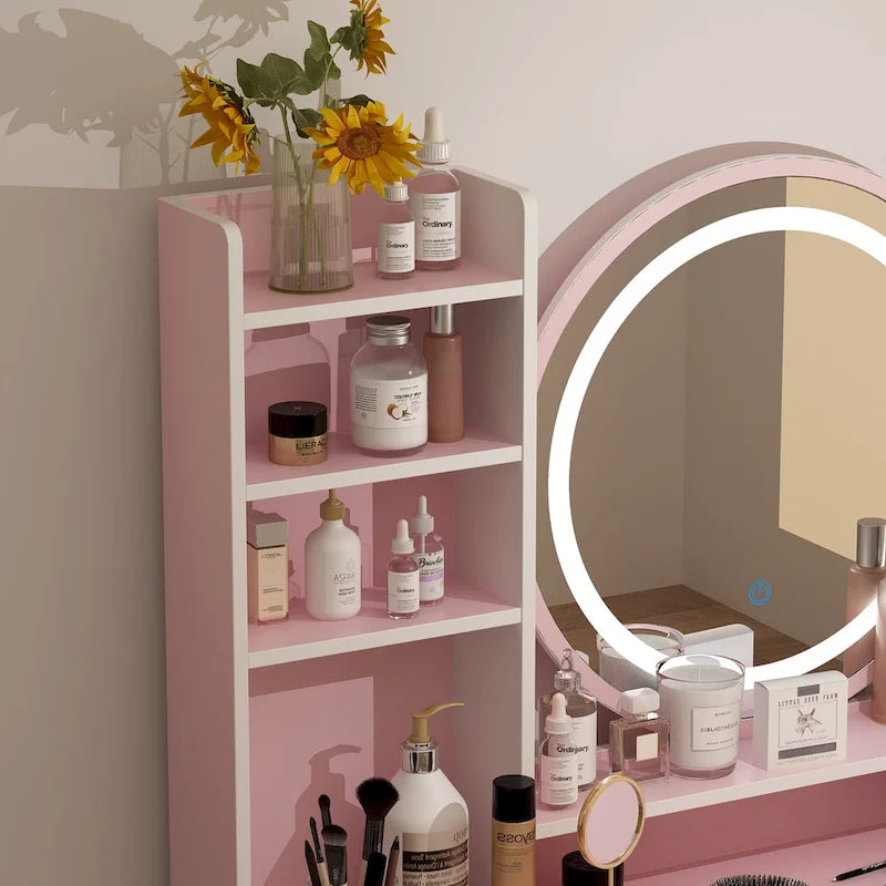 31.5 W Makeup Vanity Set with Stool and Mirror LED Light Dressr