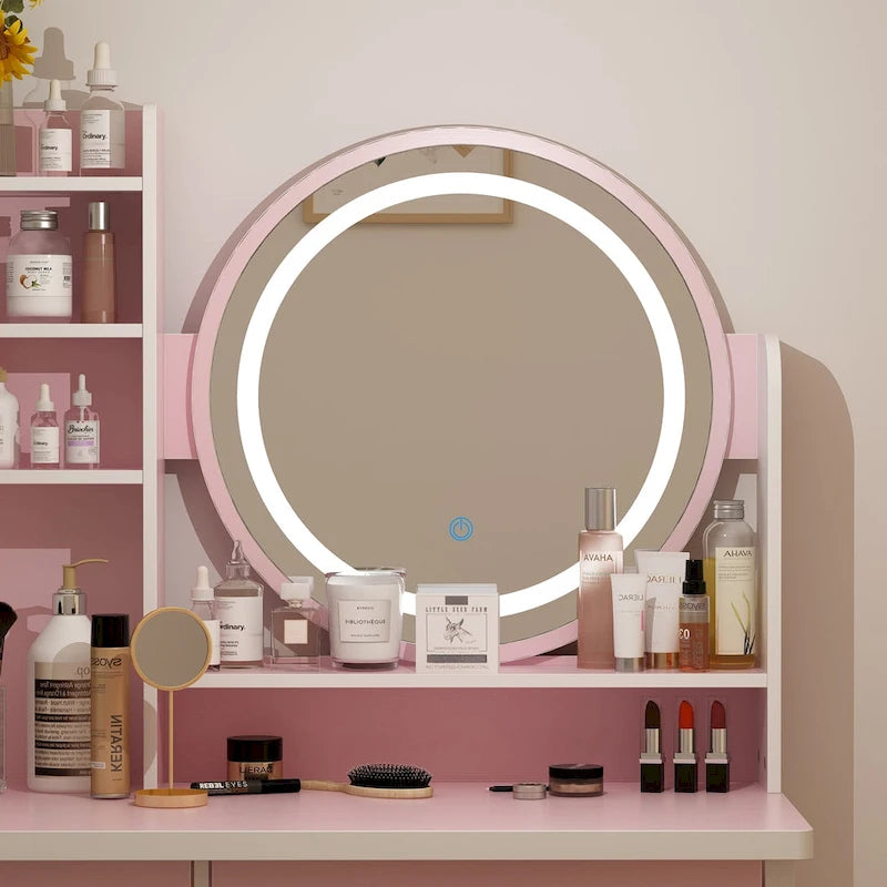 31.5 W Makeup Vanity Set with Stool and Mirror LED Light Dressr