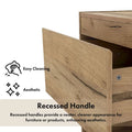 DH BASIC Rustic Light Oak 1-Drawer Nightstand with Charge Stand and Open Shelf by Denhour