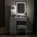 Timechee 31.5 Wide Makeup Vanity Set with Stool and Mirror
