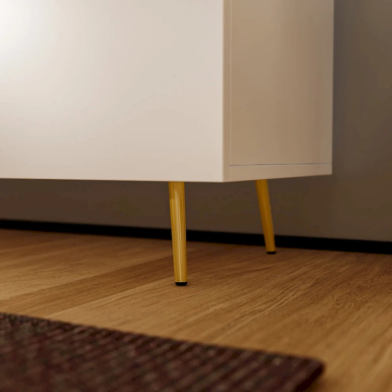 Sideboard Entertainment Centers TV Stand 2 Doors End Table White/Brown