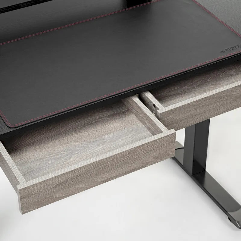 Scrivania regolabile in altezza elettrica Eureka Ergonomic per ufficio domestico con 2 cassetti e supporto per monitor