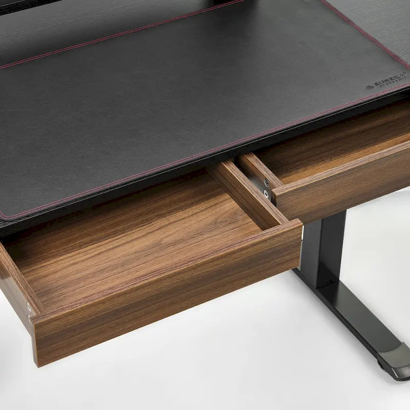 Scrivania regolabile in altezza elettrica Eureka Ergonomic per ufficio domestico con 2 cassetti e supporto per monitor