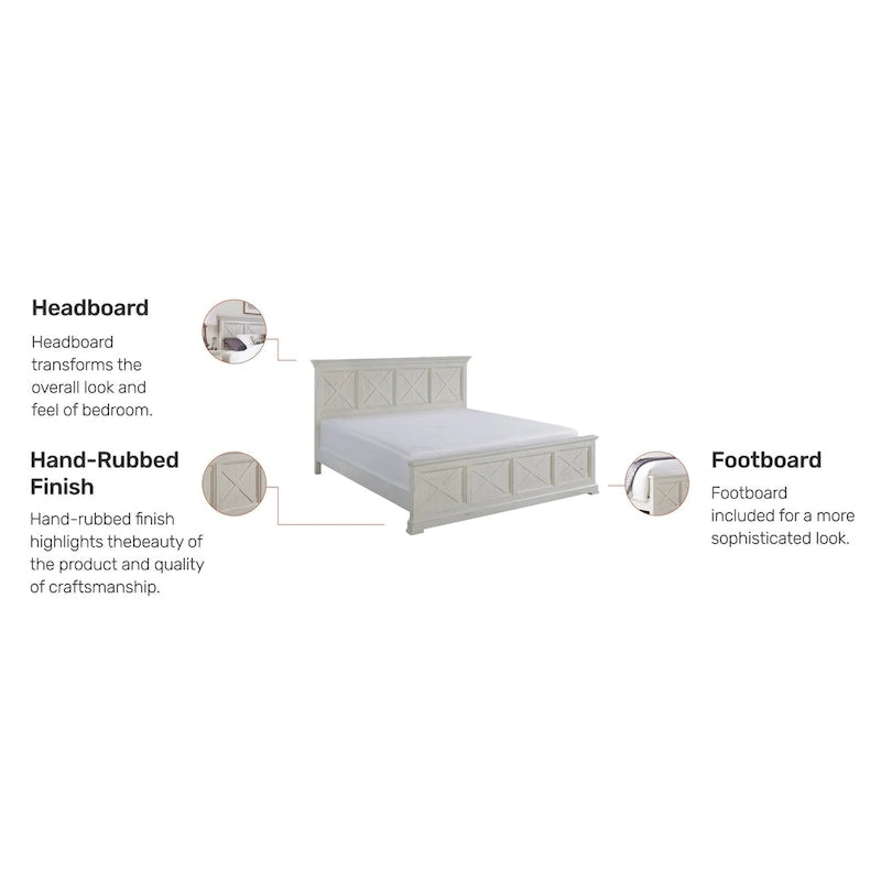 Homestyles Seaside Lodge Struttura Letto King Bianco Sporco